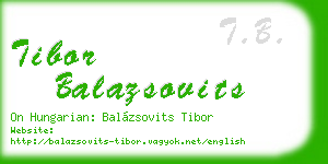 tibor balazsovits business card